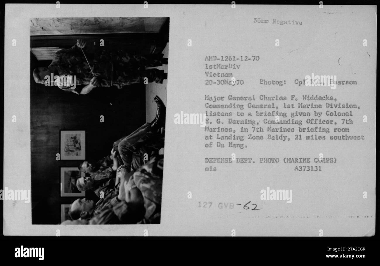 On May 20, 1970, Major General Charles F. Widdecke of the 1st Marine ...