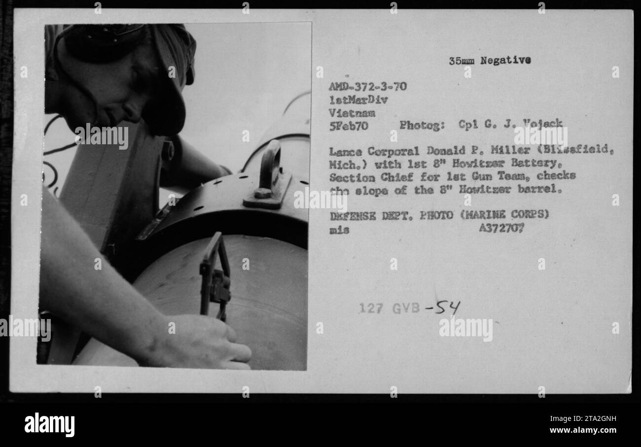 Lance Corporal Donald P. Miller from Blissfield, Michigan, is seen in