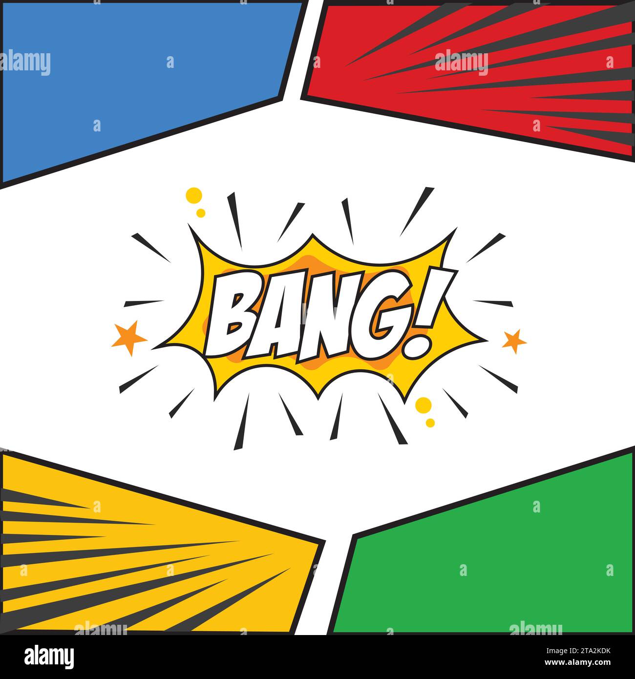 Colored comic book page with halftone effect and bubble chat Vector Stock Vector