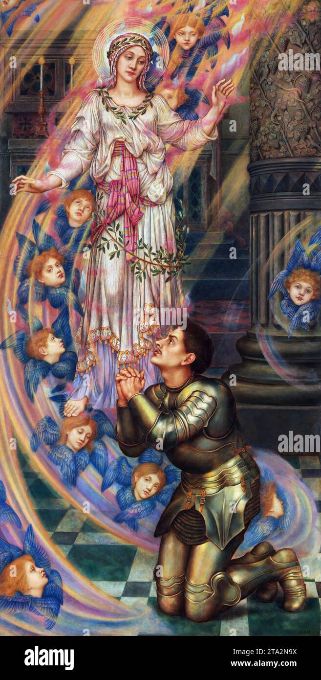 Evelyn de Morgan. Painting entitled Our Lady of Peace by the English artist, Evelyn De Morgan (1855-1919), 1907 Stock Photo