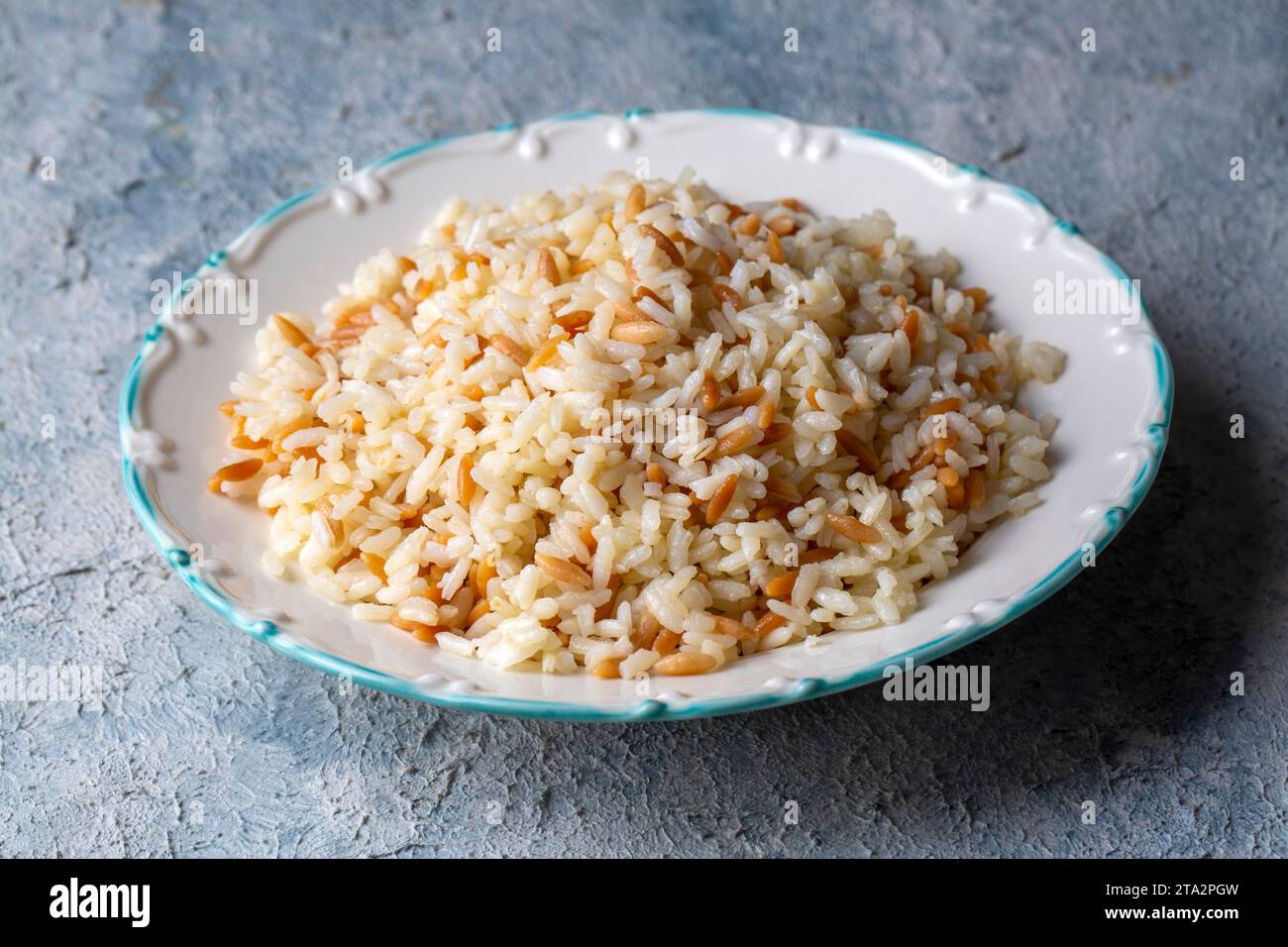 Traditional delicious Turkish food; Turkish style rice pilaf (Turkish ...