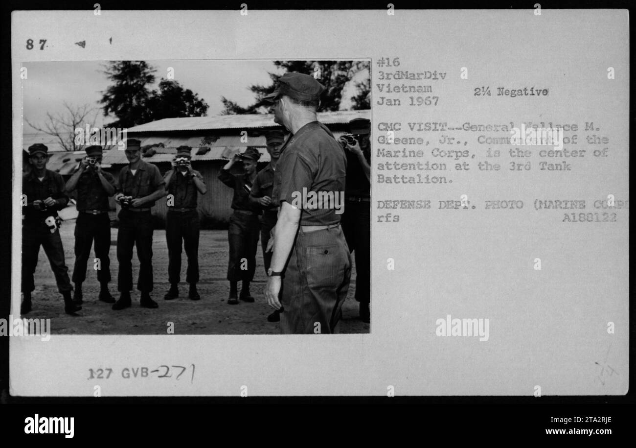 General Wallace M. Greene Jr., Commandant of the Marine Corps, visits ...