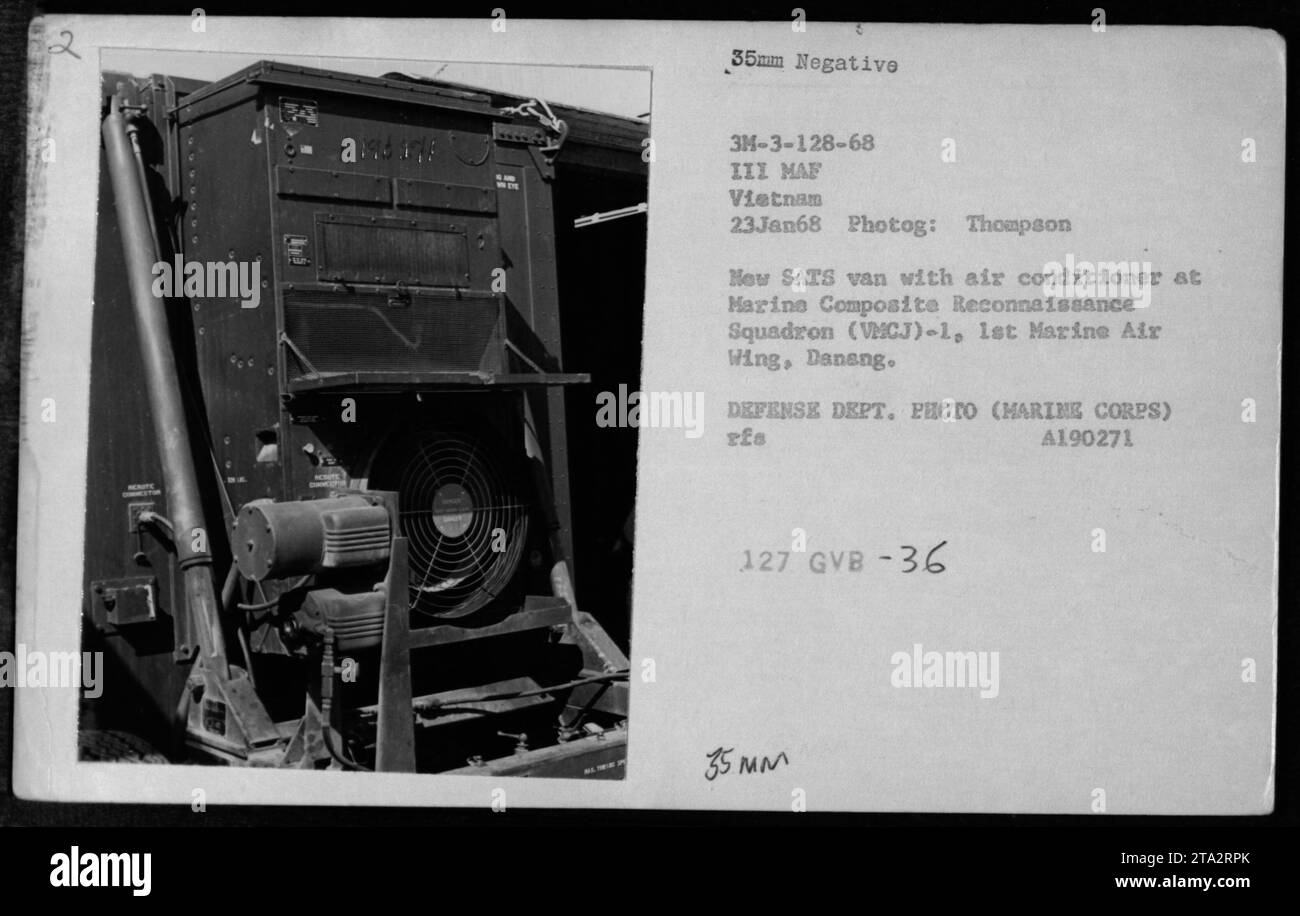 A SATS van with an air conditioning unit is shown at the Marine