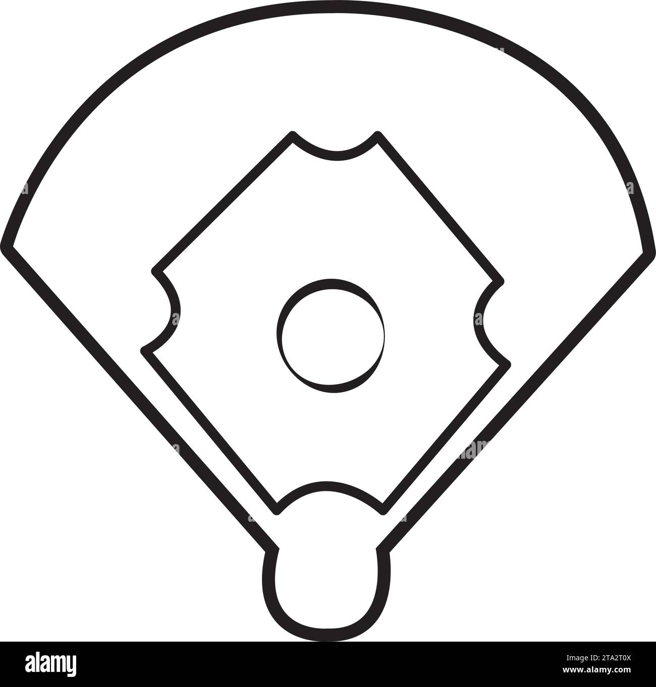 Isolated top view of a baseball field icon Flat design Vector Stock Vector