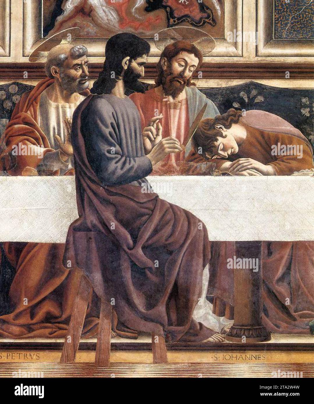 Last Supper (detail) 1447 by Andrea Del Castagno Stock Photo