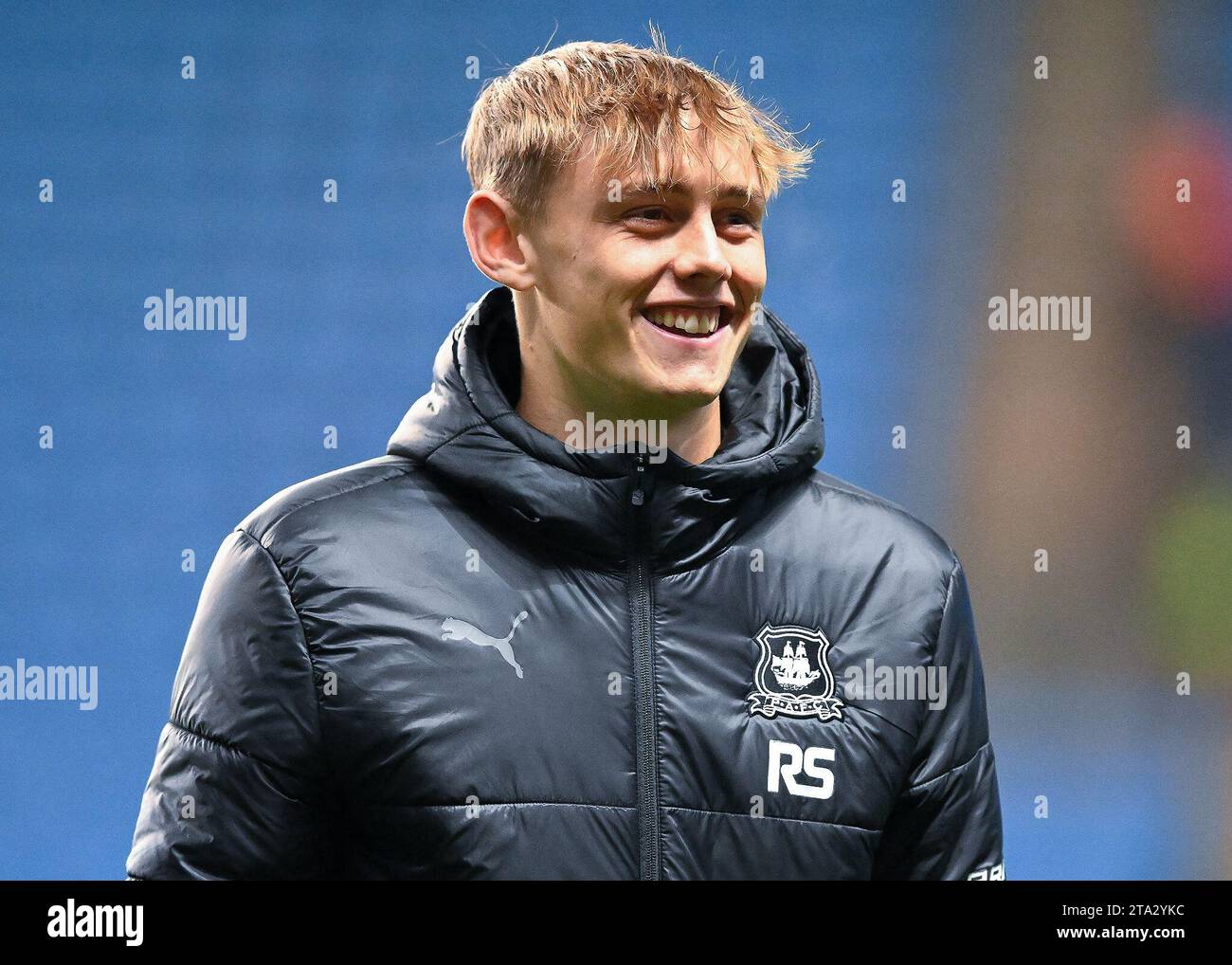 Ben Waine 23 of Plymouth Argyle arrives during the Sky Bet