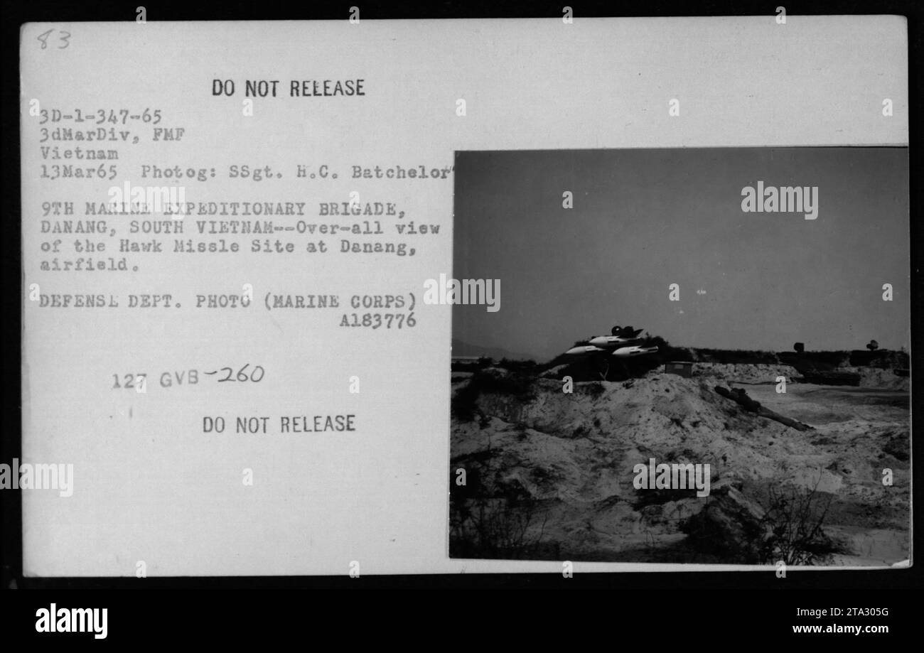 "Hawk Missile Site at Danang Airfield, March 13, 1965. This photograph shows an overall view of
