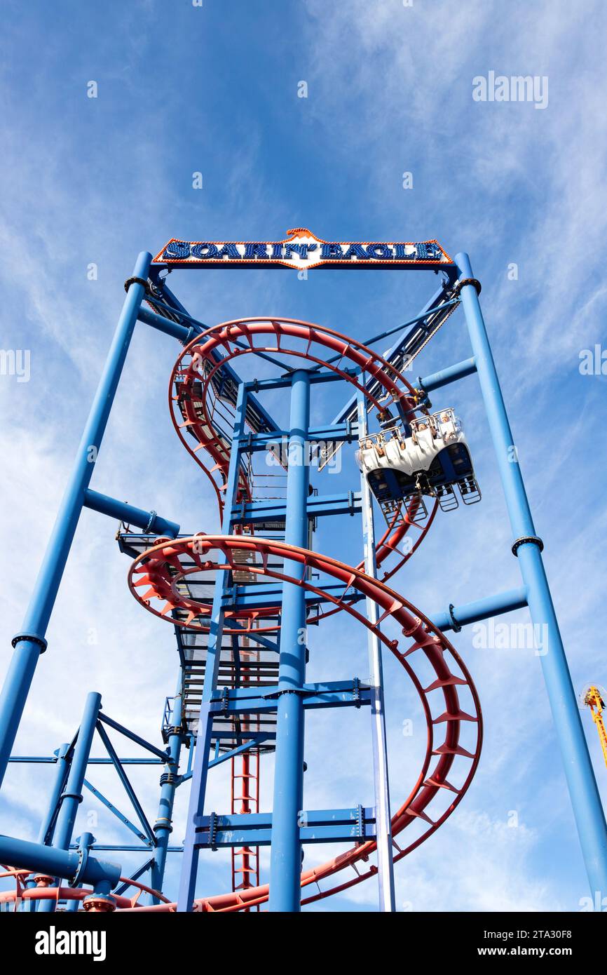 Soarin' Eagle rollercoaster  Coney Island, Brooklyn, New York, United States of America. Stock Photo