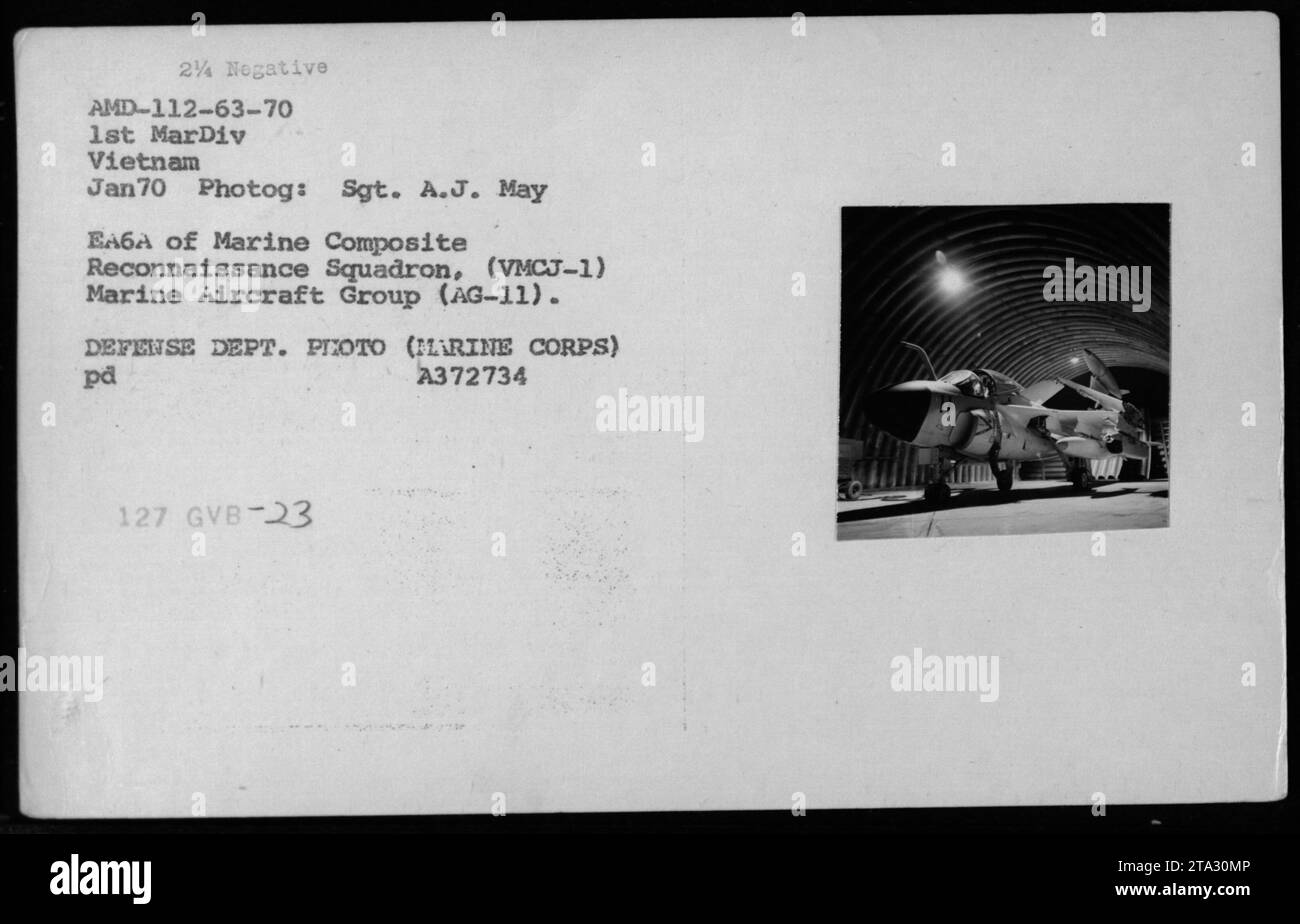 An A6 Intruder aircraft from Marine Composite Reconnaissance Squadron