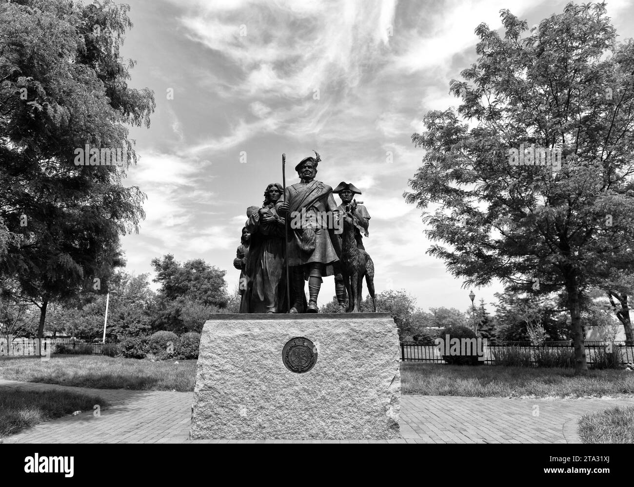 Philadelphia, USA - May 29, 2018: Monument to Scottish Immigrants in Philadelphia, PA, USA. Stock Photo