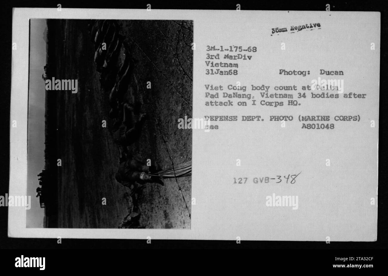 Photograph showing the aftermath of a Viet Cong attack on I Corps HQ in