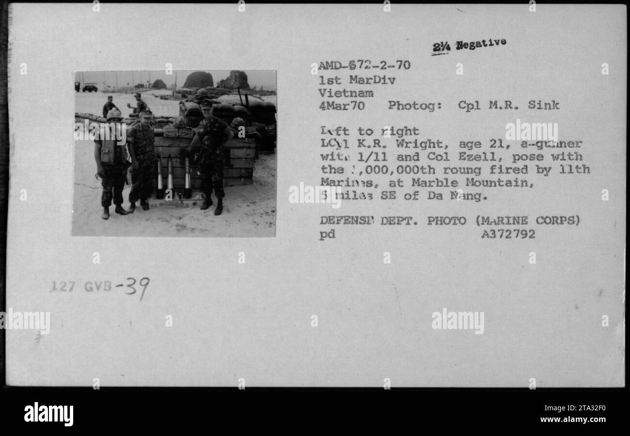 Lcpl Bellal R Caption: On March 4, 1970, in Marble Mountain, 5 miles SE of Da Nang ...