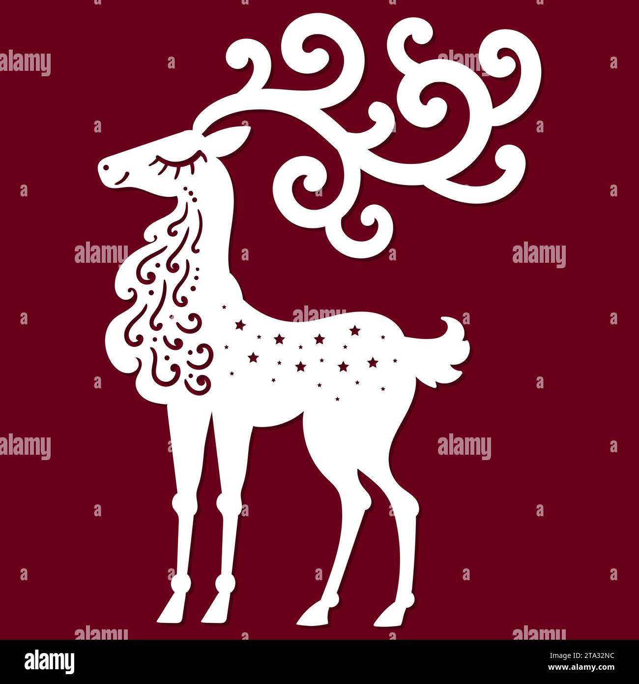 Christmas deer. Template for laser cutting from any materials. For the