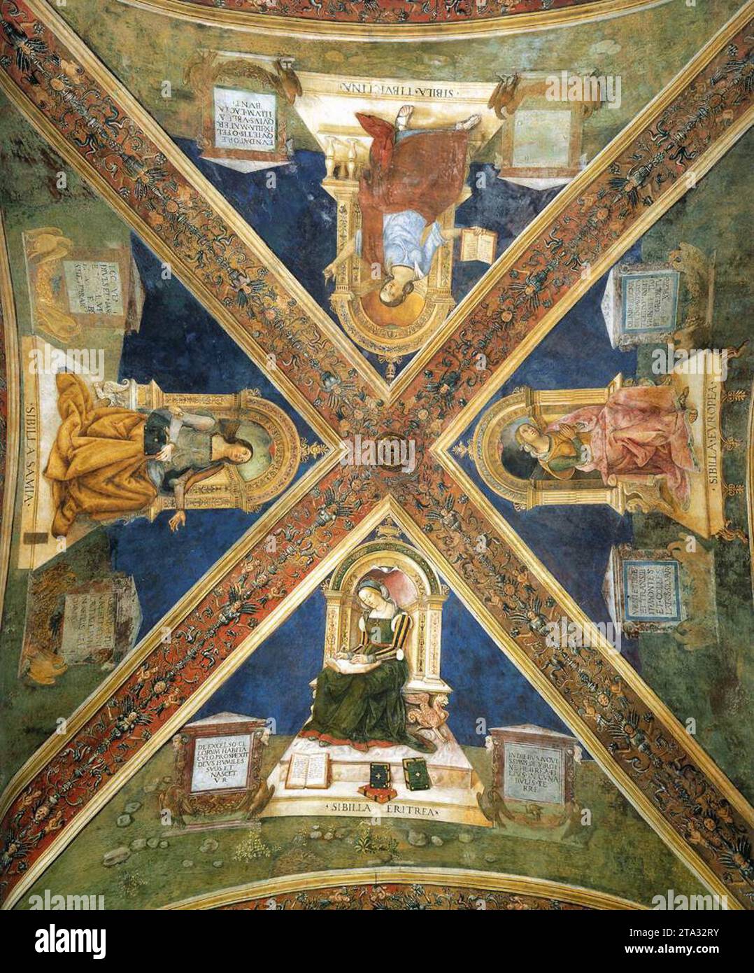 Four Enthroned Sibyls 1501 by Pinturicchio Stock Photo