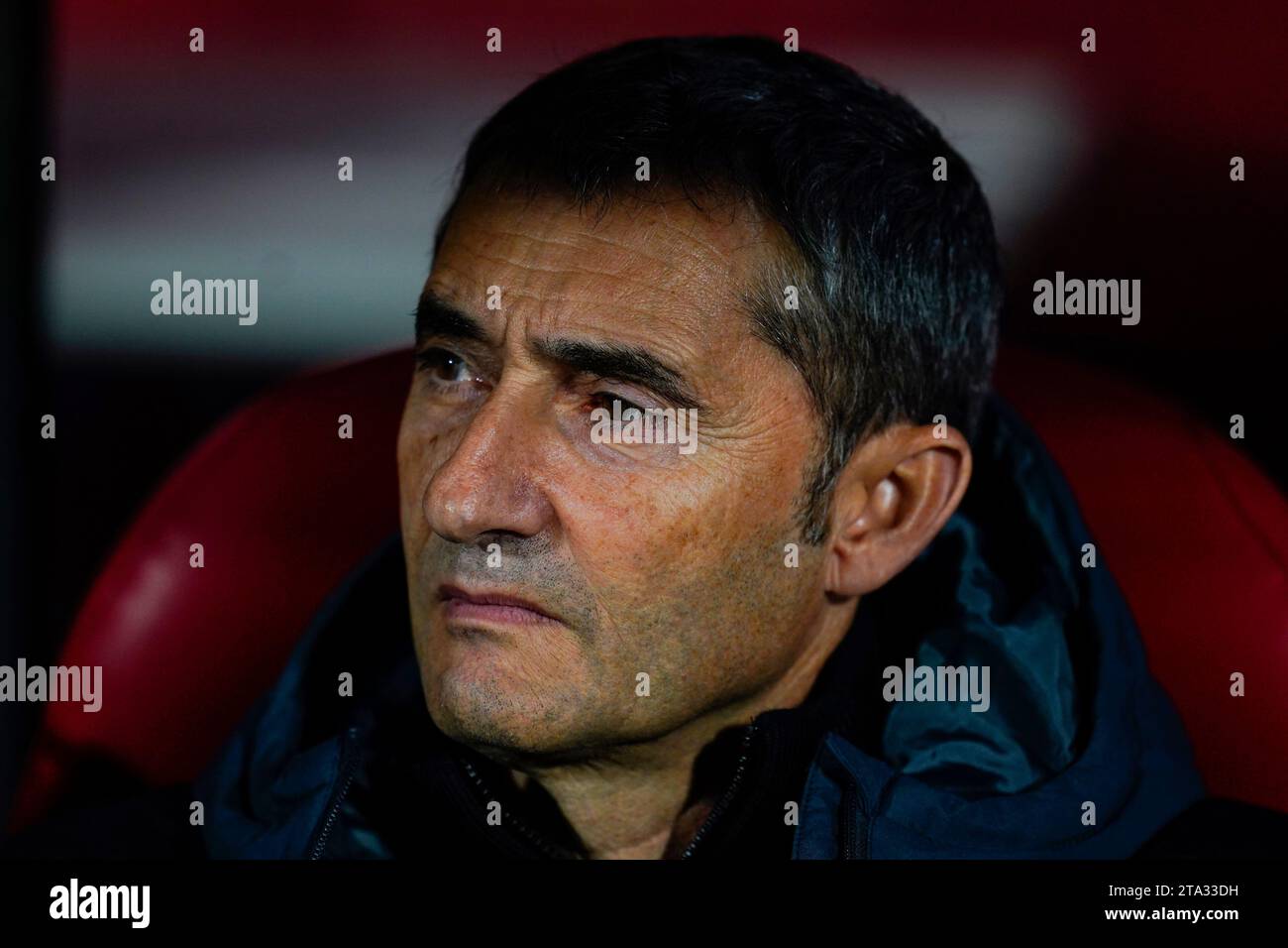 Girona, Spain. 27th Nov, 2023. Athletic Club head coach Ernesto Valverde during the La Liga EA Sports match between Girona FC and Athletic Club played at Montilivi Stadium on November 27, 2023 in Girona, Spain. (Photo by Sergio Ruiz/PRESSINPHOTO) Credit: PRESSINPHOTO SPORTS AGENCY/Alamy Live News Stock Photo