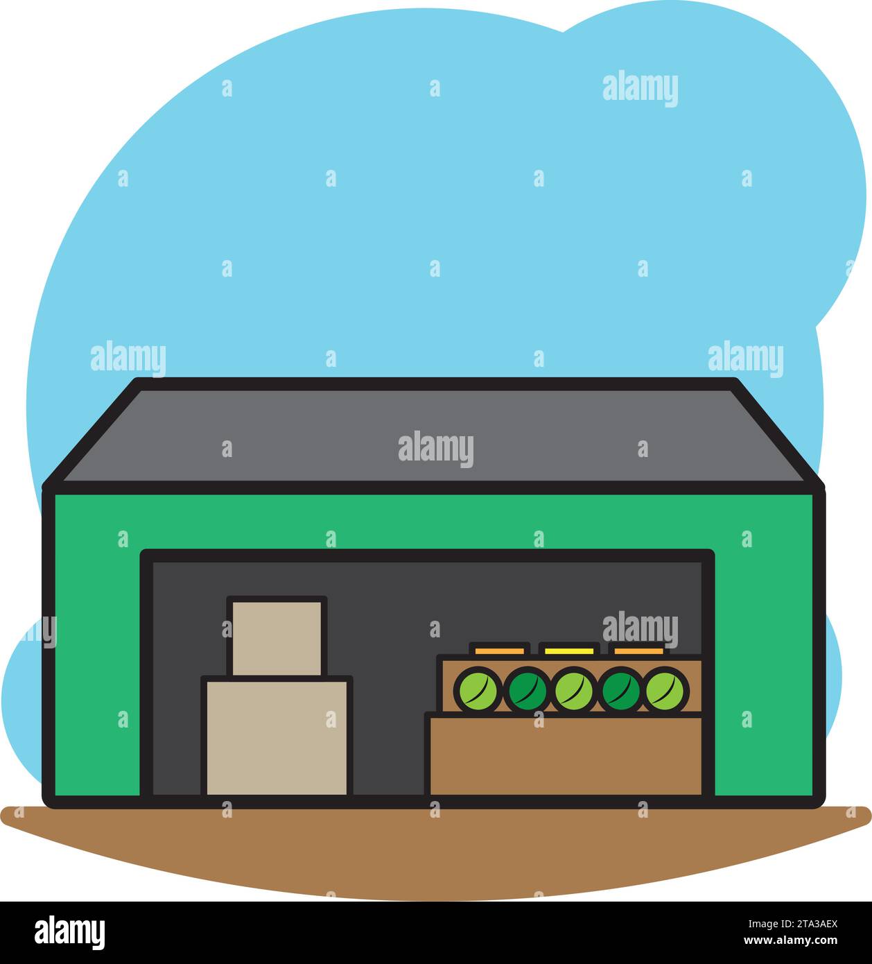 Isolated vegetable shop building icon Vector Stock Vector Image & Art ...