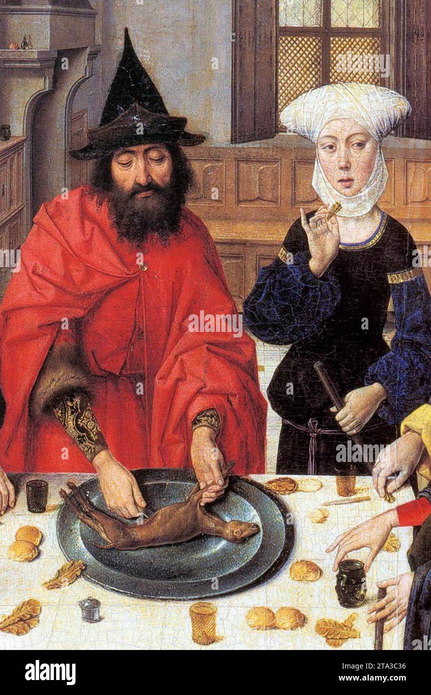The Feast of the Passover (detail) 1464-67 by Dieric The Elder Bouts Stock Photo