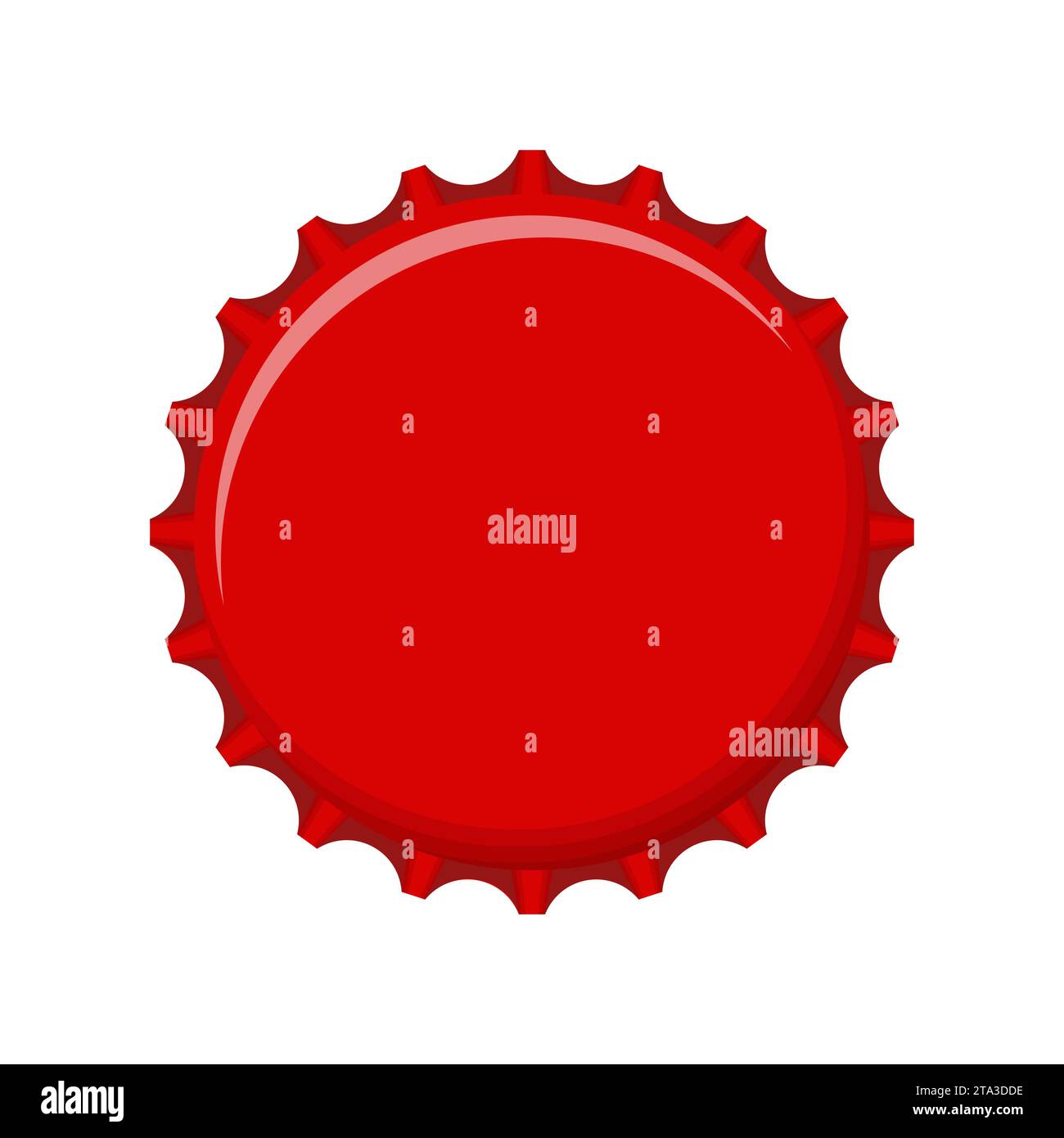 Bottle cap isolated on white background. Label in the form of bottle aluminum cap, Soda or juice bottle top icon. Vector illustration. Stock Vector