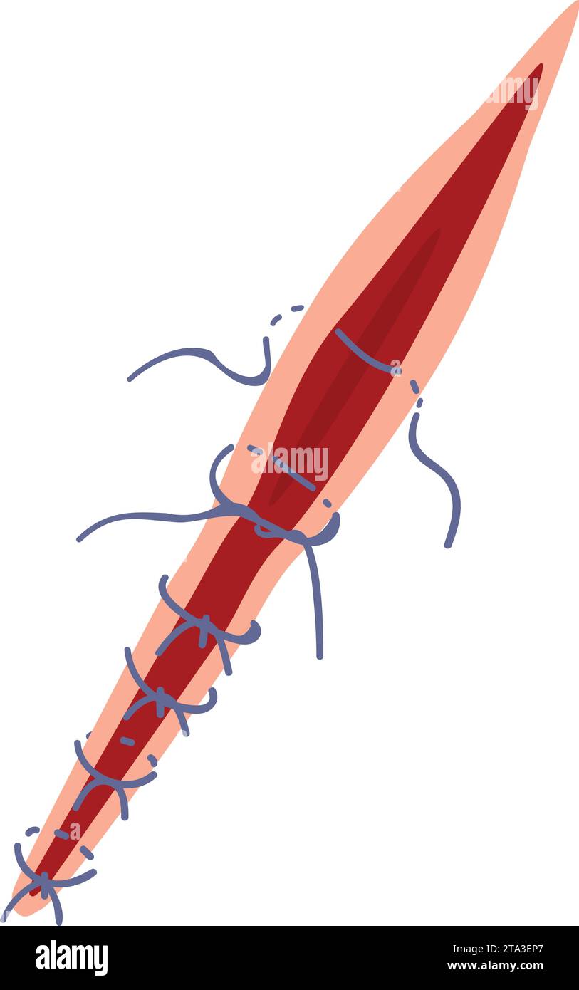 Cut suture icon cartoon vector. Skin medical surgical Stock Vector ...
