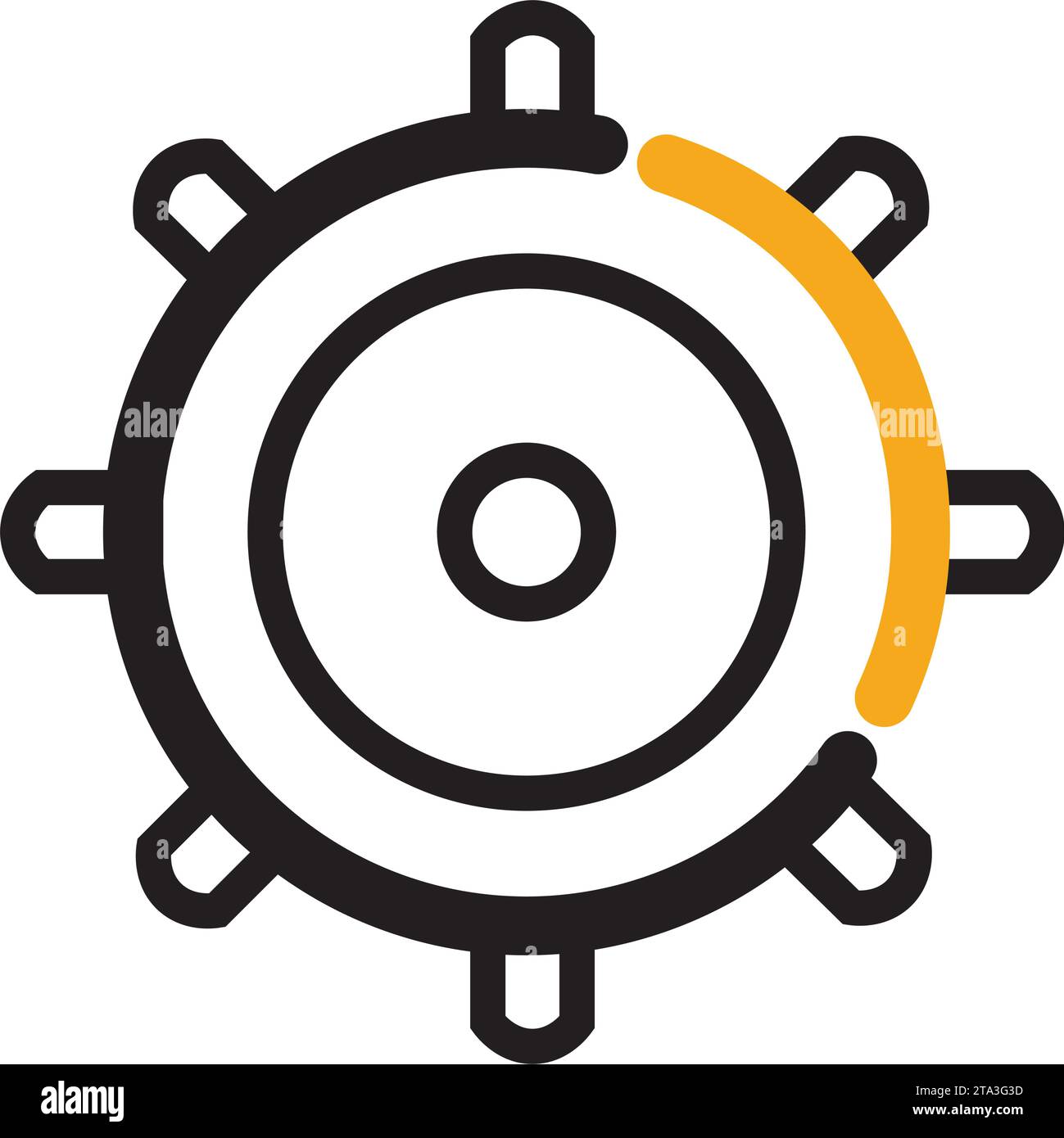 Isolated summer ship wheel icon Flat design Vector Stock Vector Image ...