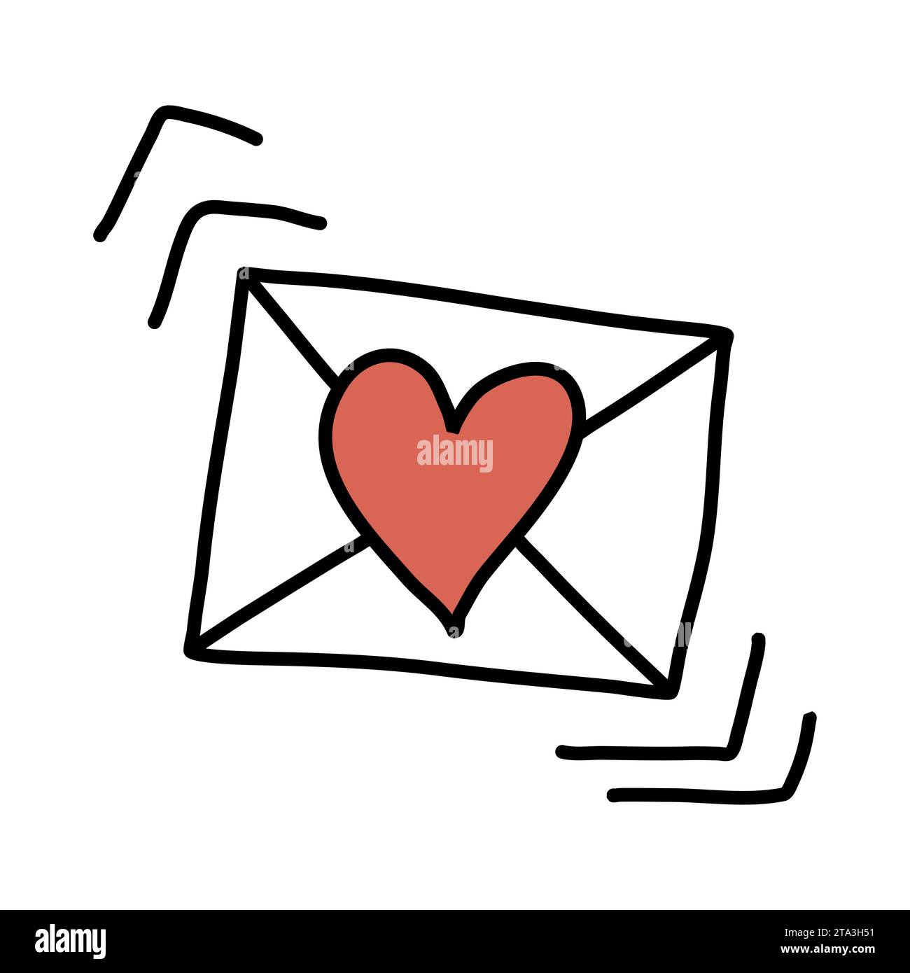 Romantic letter, doodle vector illustration Stock Vector Image & Art ...
