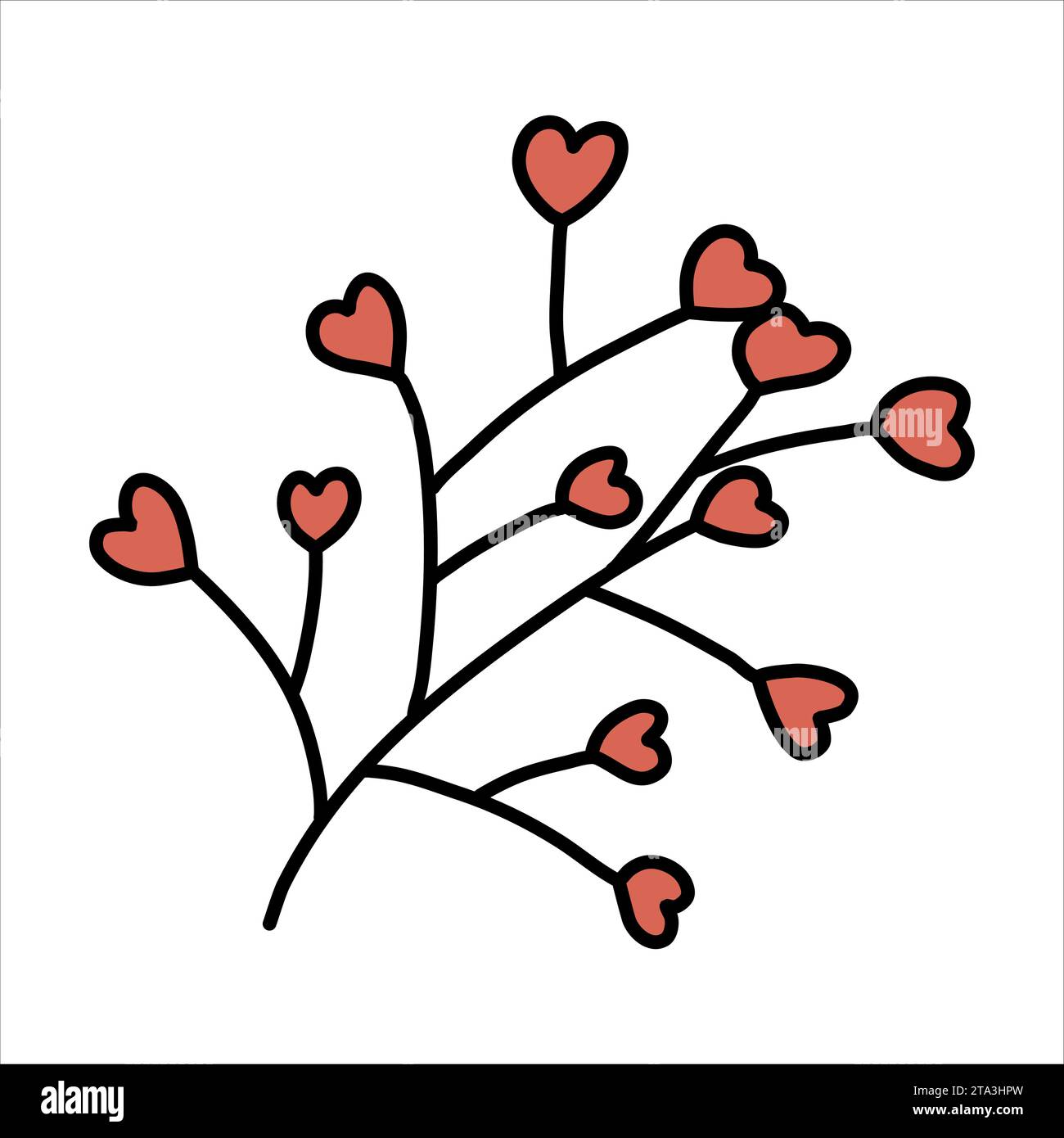 Flower heart, vector doodle illustration Stock Vector Image & Art - Alamy