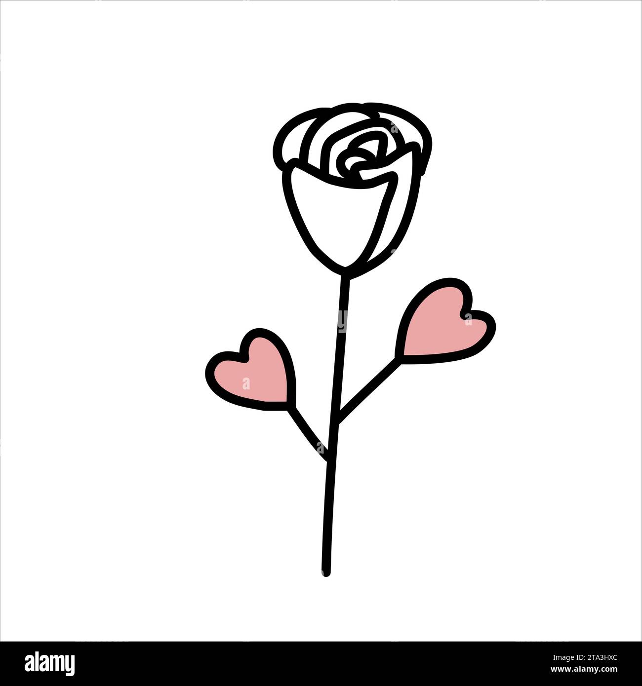 Flower heart, vector doodle illustration Stock Vector Image & Art - Alamy