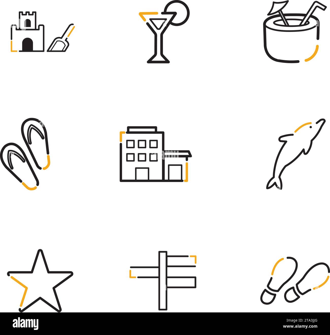 Set of different summer icons Flat design Vector Stock Vector Image ...