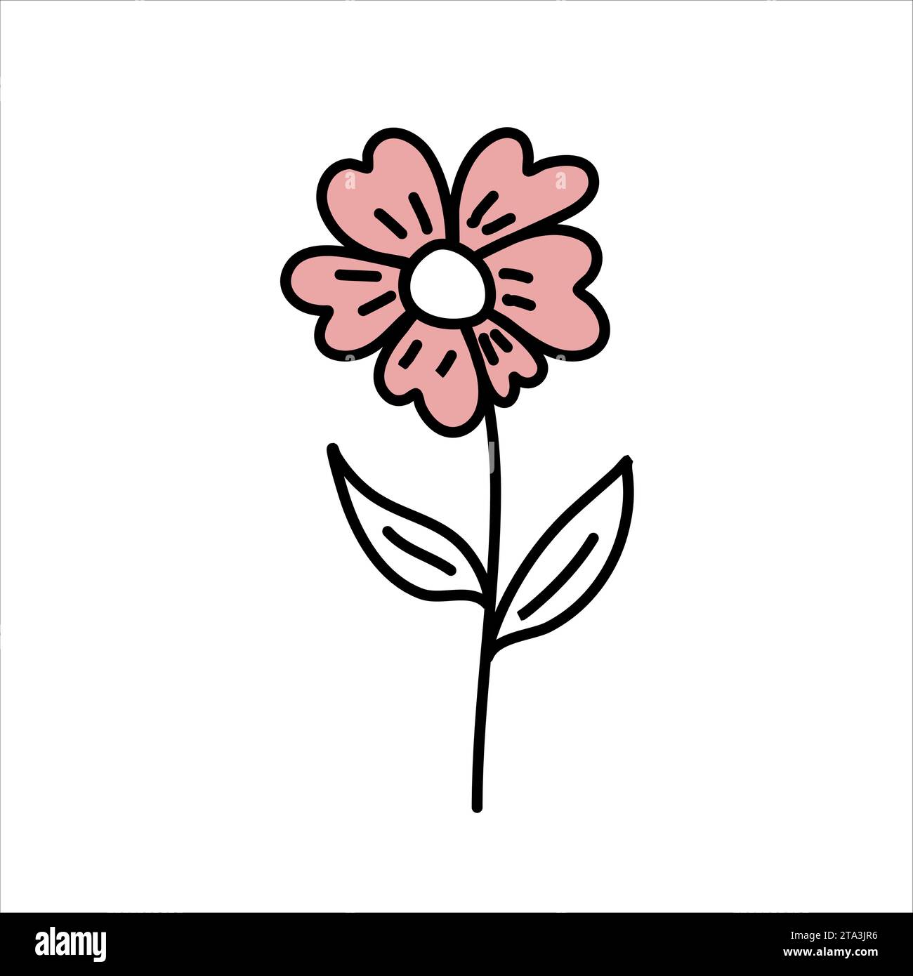 Vector doodle illustration of a cute flower Stock Vector Image & Art ...