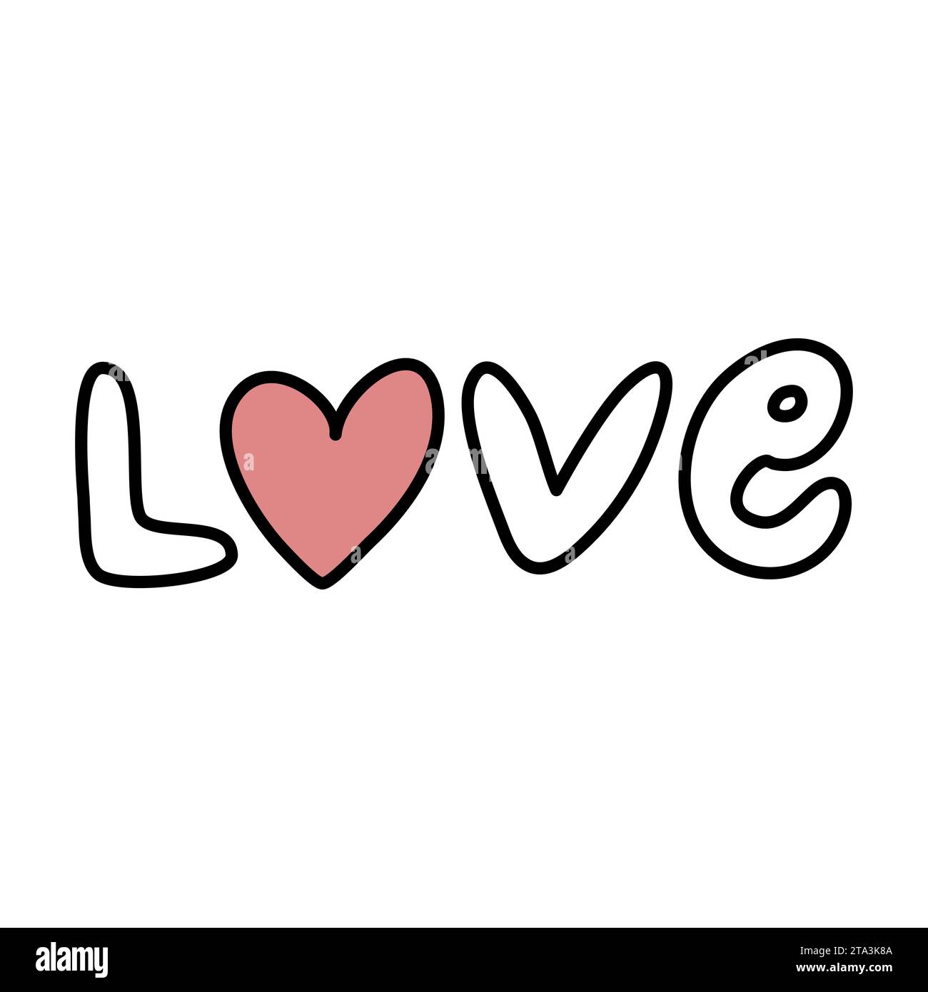 Hand drawn doodle lettering of a word LOVE Stock Vector Image & Art - Alamy
