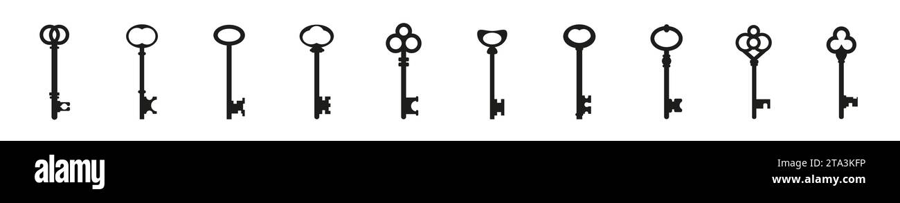 Old vintage key skeleton black silhouette Stock Vector Image & Art - Alamy