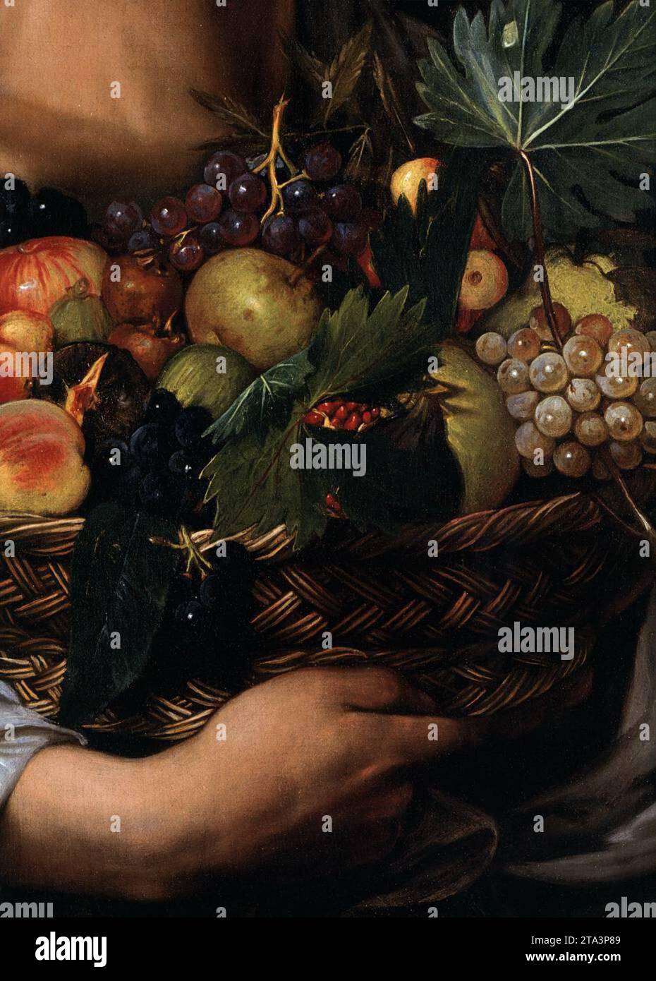 Boy with a Basket of Fruit (detail) c. 1593 by Caravaggio Stock Photo ...