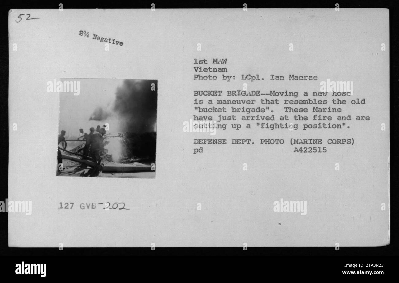 Marines set up a "fighting position" resembling a bucket brigade to