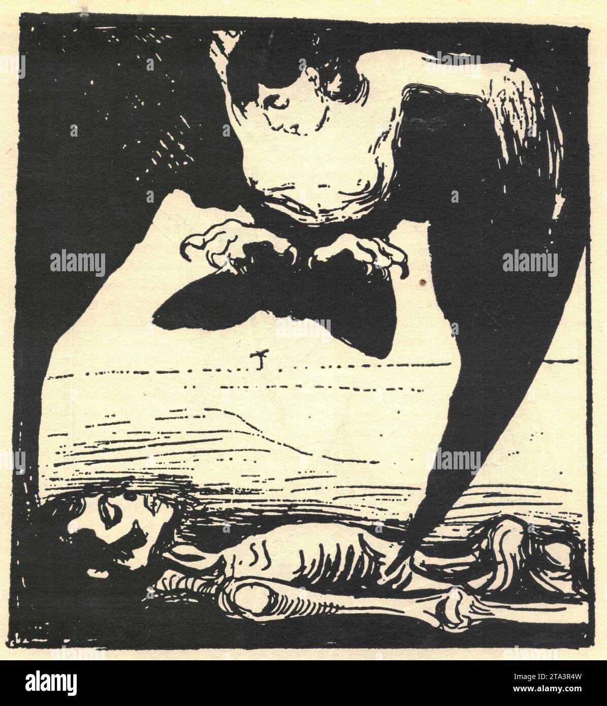 Lithography by Edvard Munch. Lithography Vampire, 1900. Edvard Munch , (12 December 1863 – 23 January 1944) was a Norwegian painter. His 1893 work, The Scream, has become one of Western art's most acclaimed images. Edvard Munch is a Norwegian born expressionist painter. His best-known work, The Scream, has become one of the most iconic images of world art. In the late 20th century, he played a great role in German expressionism and the art form that later followed; namely because of the strong mental anguish that was displayed in many of the pieces that he created. Stock Photo