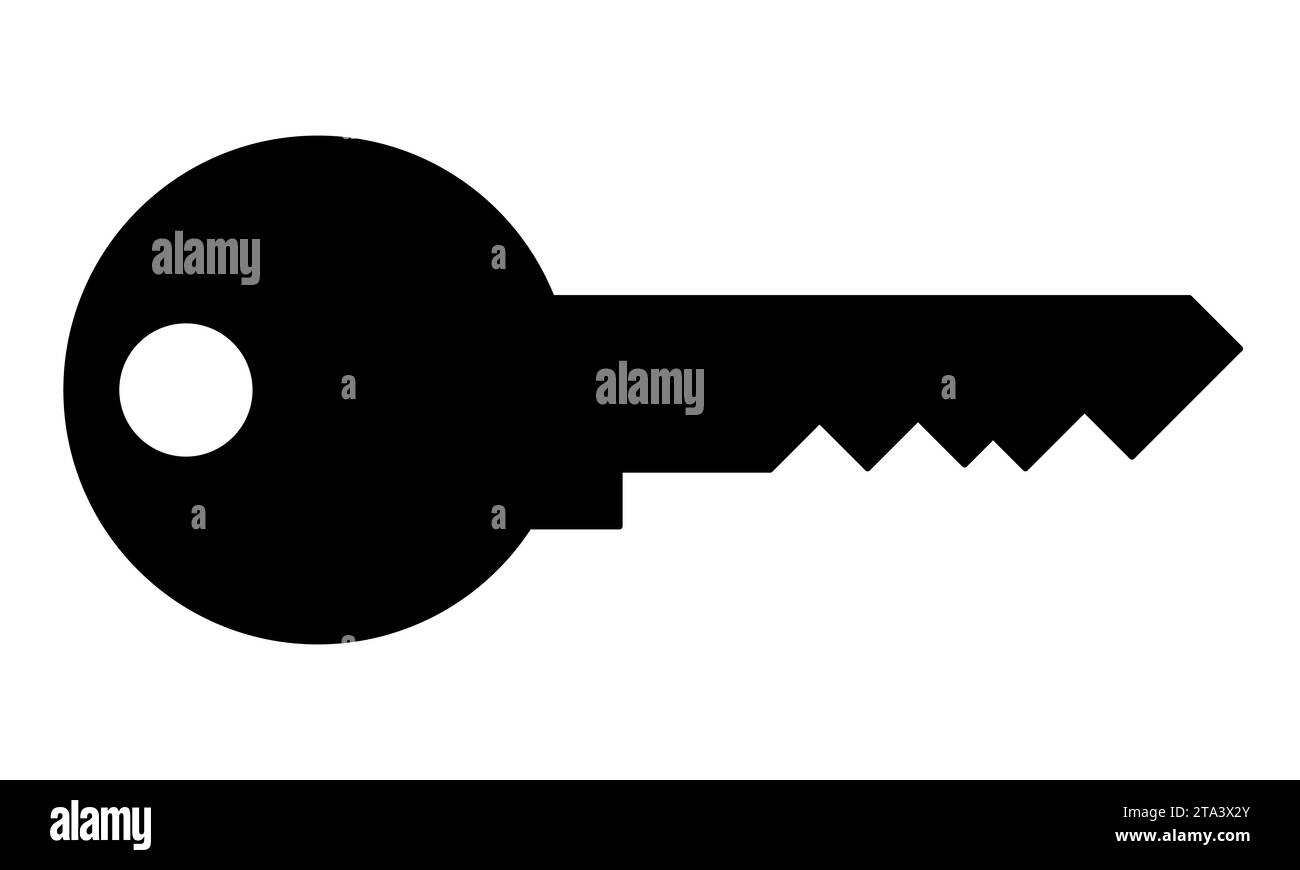 key silhouette, black and white vector illustration Stock Vector Image ...