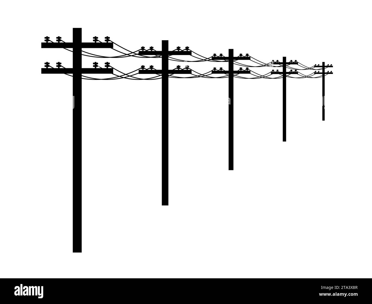 Electric pole icon perspective isolated on white background. Power
