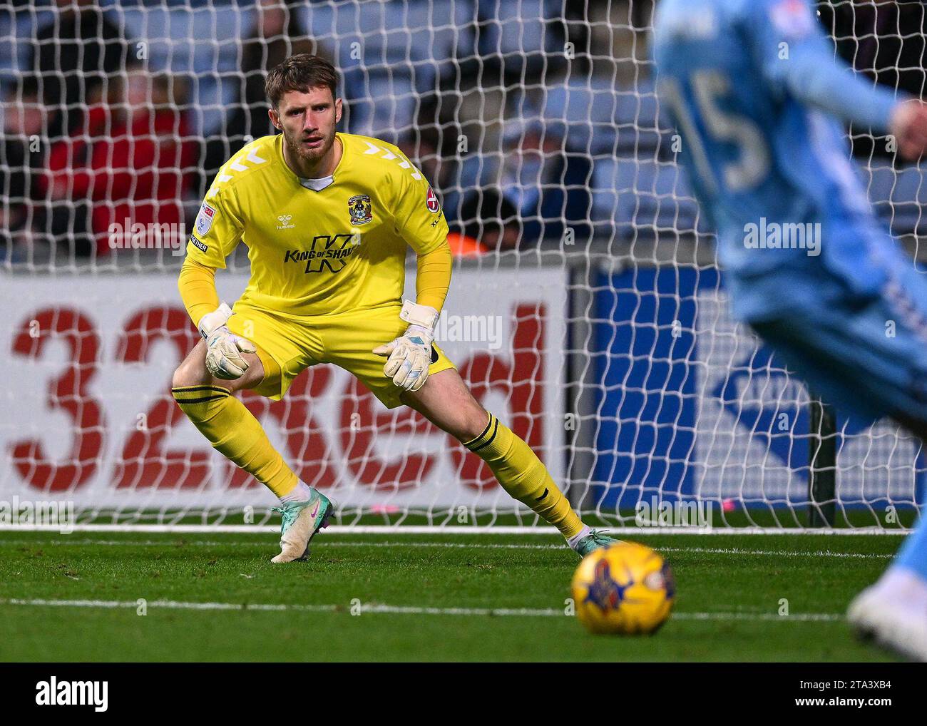Bradley Collins 40 of Coventry City makes a save during the Sky Bet Championship match Coventry