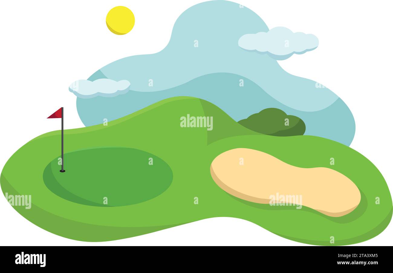 Isolated nature landscape with a golf field Vector Stock Vector Image ...