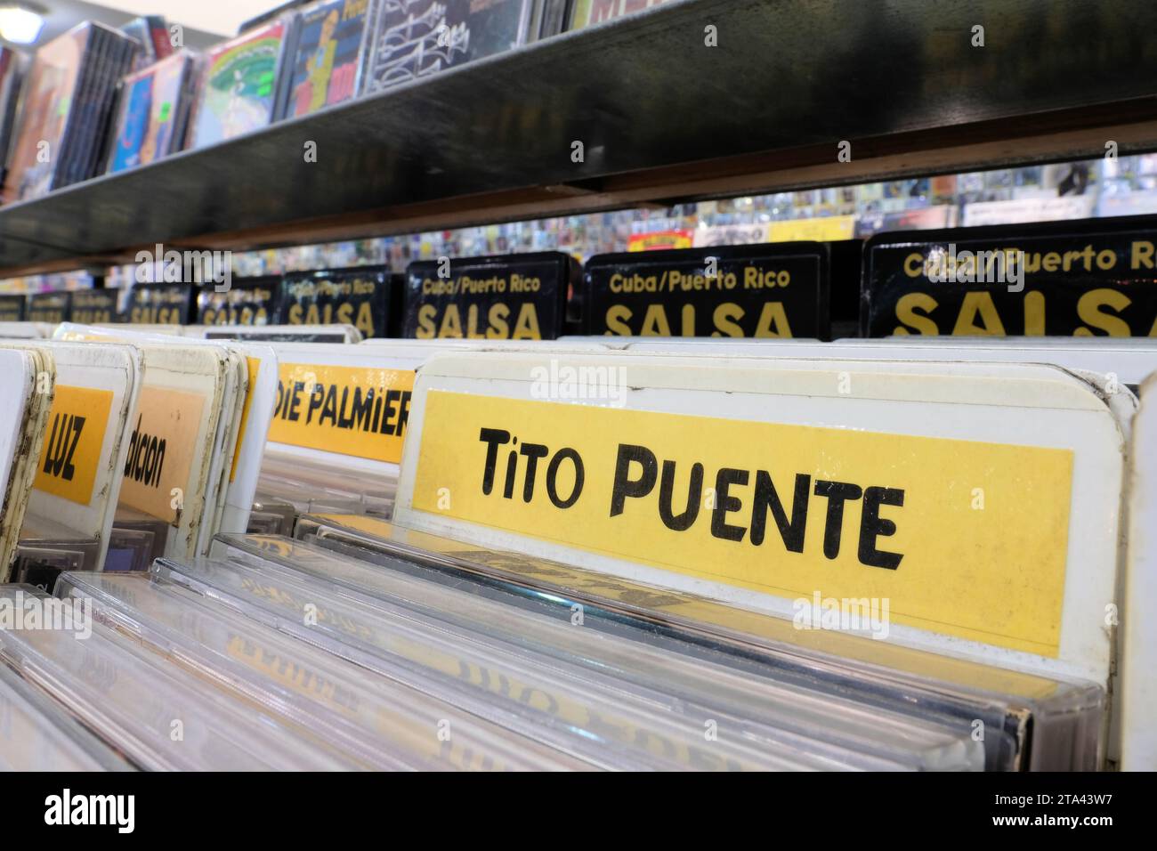 Tito Puente label in the Amoeba Music store used CD section for salsa