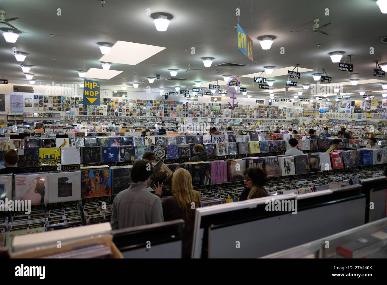 Amoeba Music store interior in the Haight District on Haight Street in