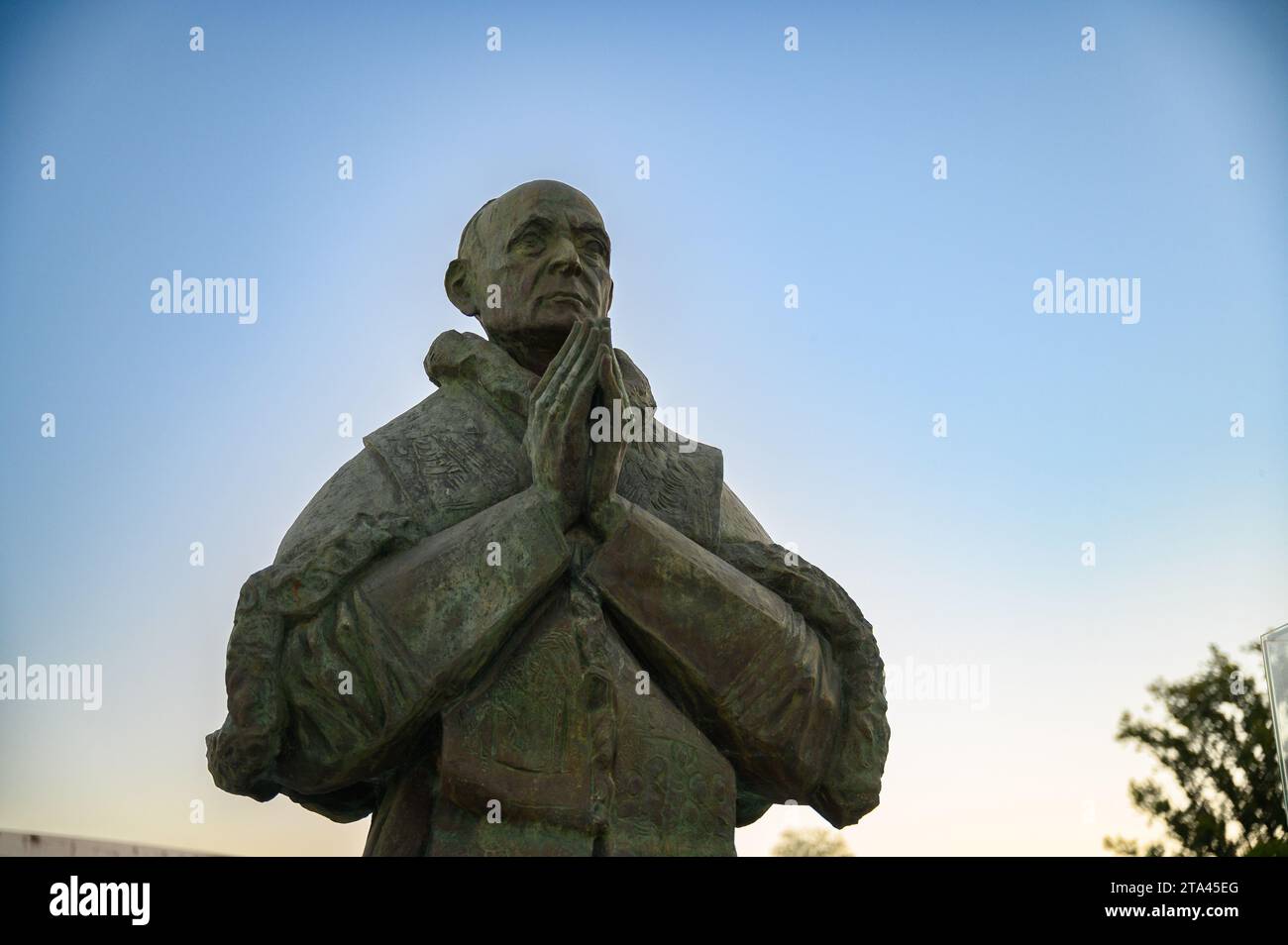 Statue of Saint Pope Paul VI. Sanctuary of Our Lady of the Rosary of Fátima in Fátima, Portugal. Stock Photo