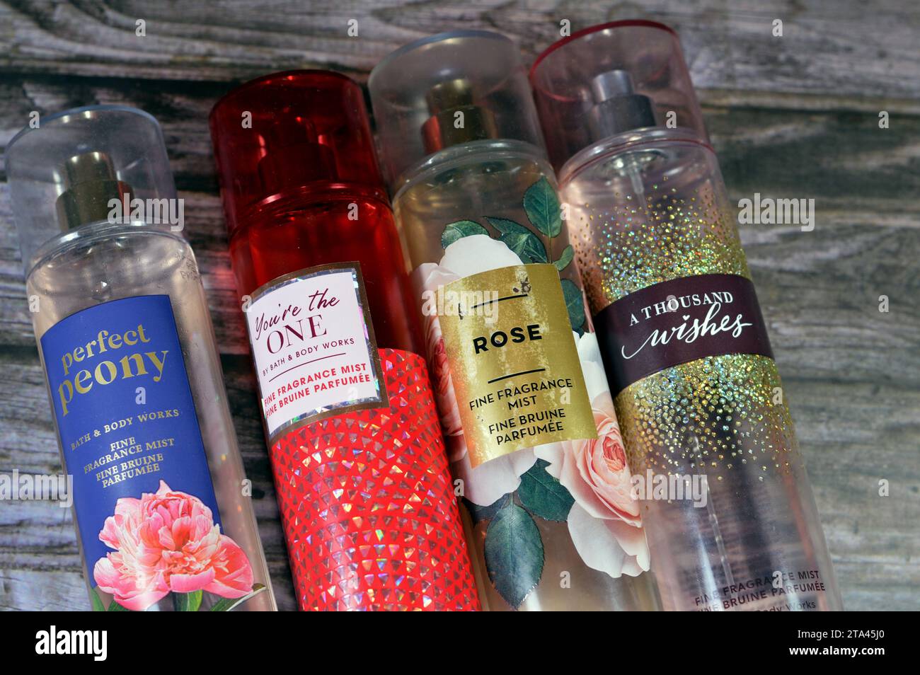 Cairo, Egypt, November 9 2023 Various perfumes, Bath and Body works