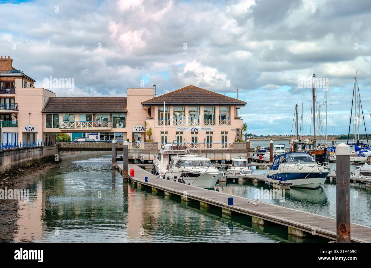 The marina of Malahide, an affluent coastal settlement in Fingal, County Dublin, Ireland. Stock Photo