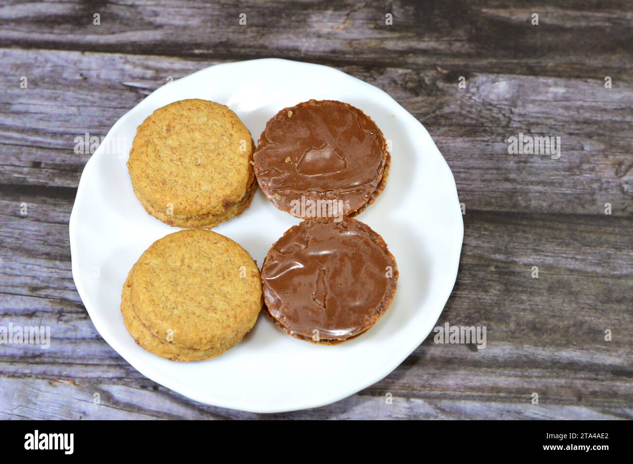 chocolate coated oat biscuits, sweet treat during the day as a snack