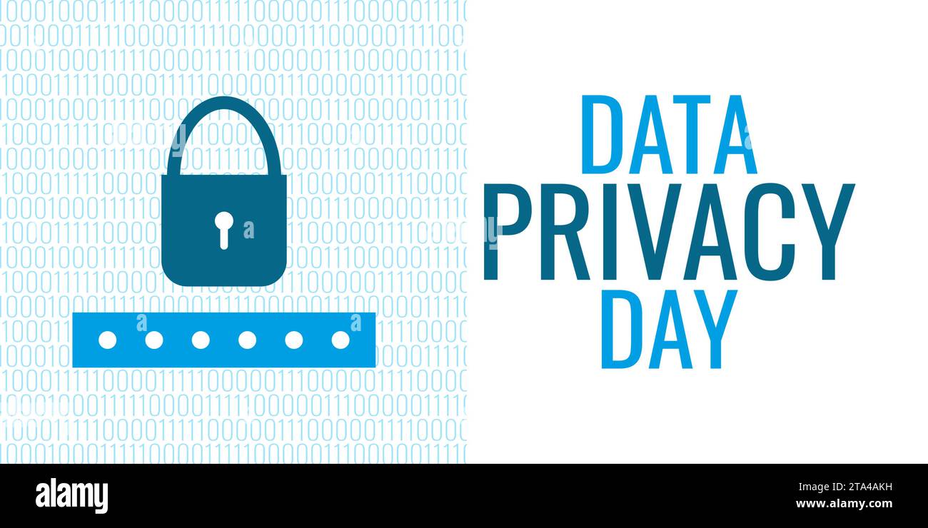 World Data Privacy day January 28 illustration. Personal data