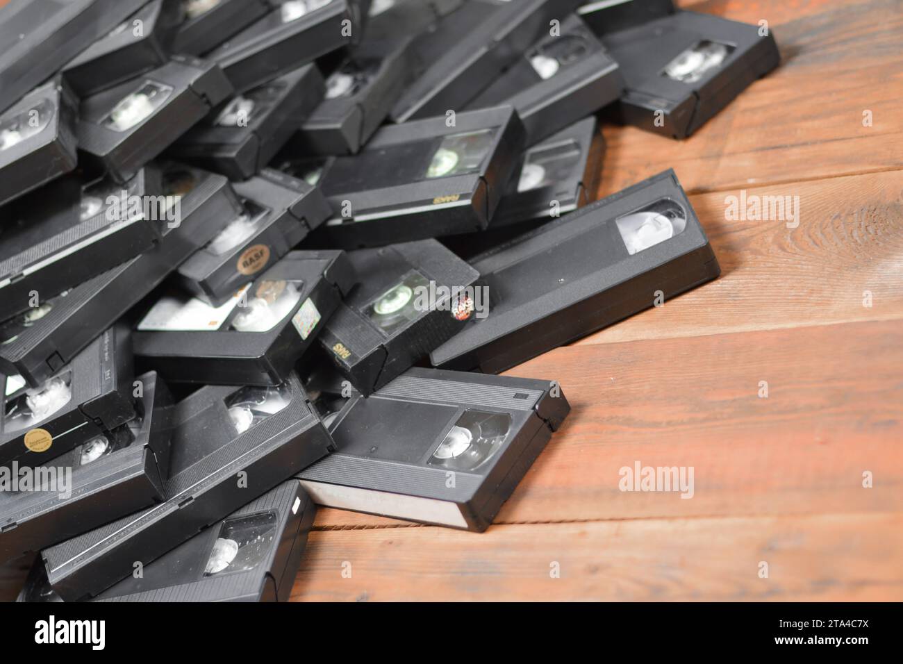 KYIV, UKRAINE 4 MAY, 2023 Video tape on colored background, VHS