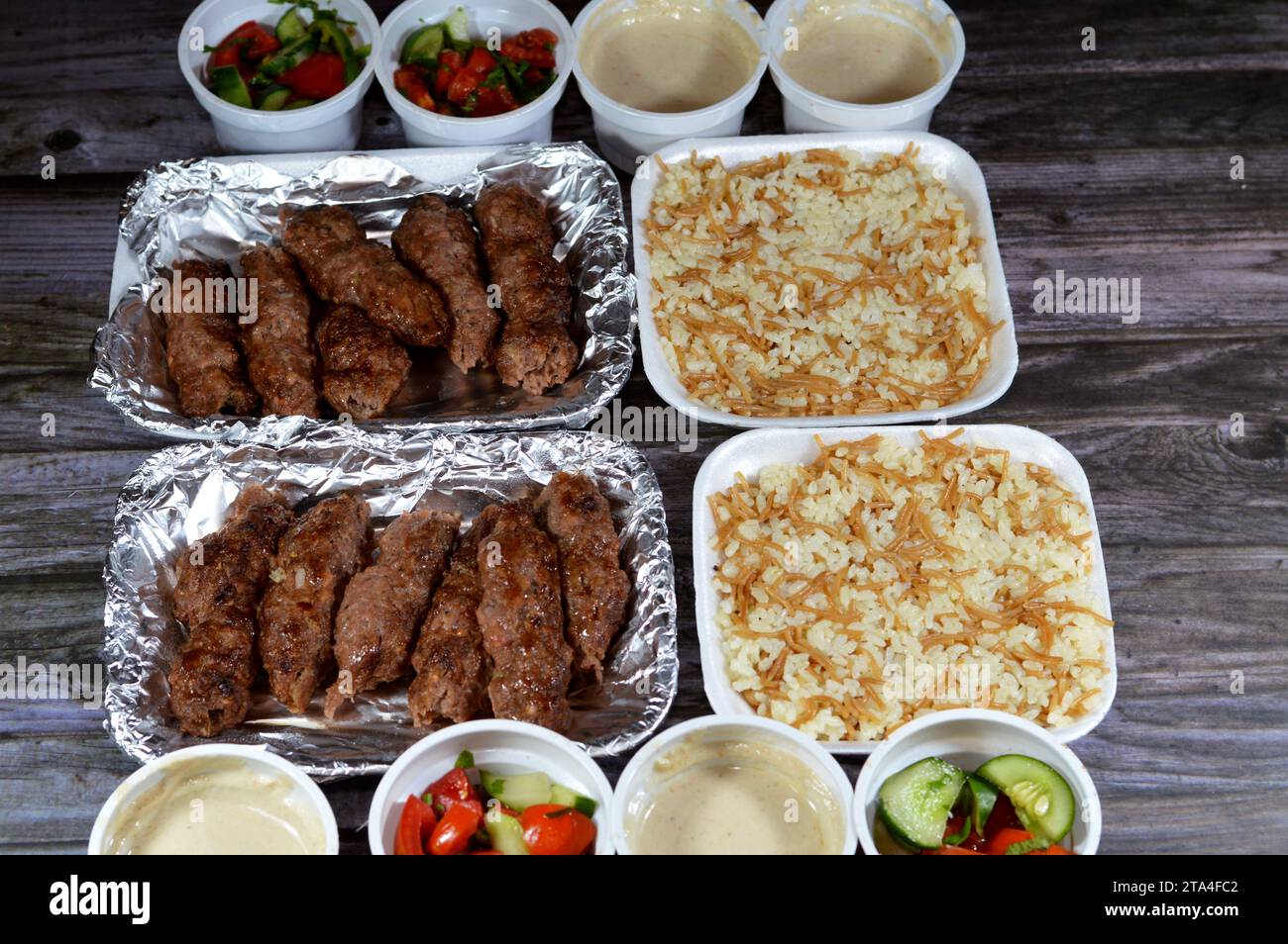 Arabic cuisine traditional food beef Kofta, kufta shish, minced meat