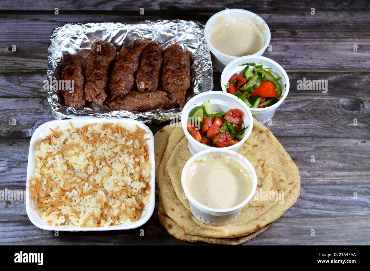 Arabic cuisine traditional food beef Kofta, kufta shish, minced meat