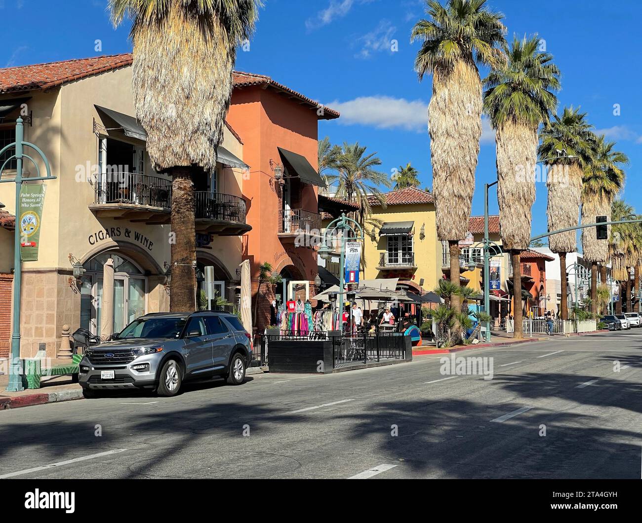 Shopping and dining in Downtown Palm Springs, California, USA Stock