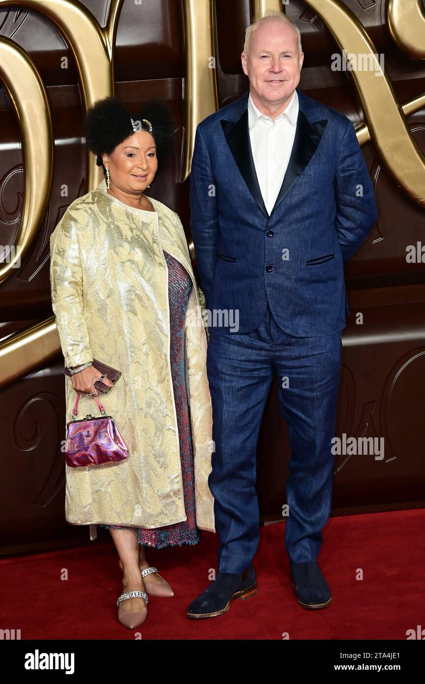 London, UK. 28th Nov, 2023. Yvonne Walcott and David Yates attends the Warner Bros. Pictures Presents - The World Premiere of Wonka at Royal Festival Hall. Credit: See Li/Picture Capital/Alamy Live News Stock Photo